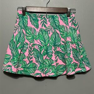 Tommy Bahama Girl’s Skirt w/Shorts Pink/Green Elastic Waist Girl’s L 10/12 EUC!!